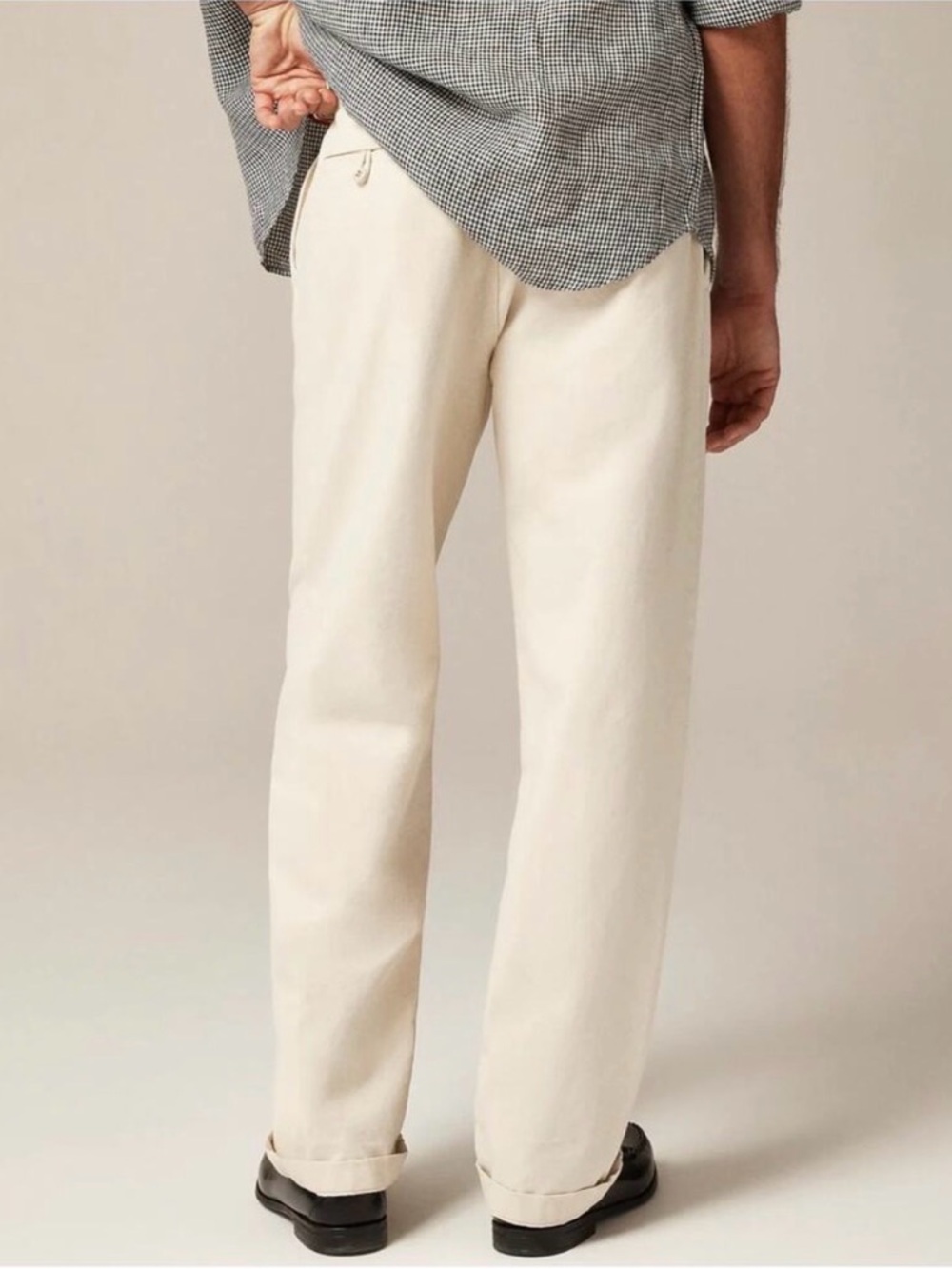 J. Crew Classic Trouser Pants in Canvas Natural Seeded